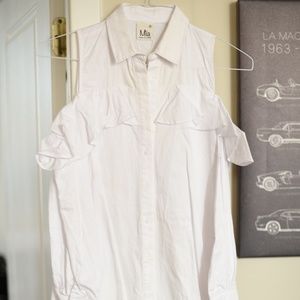 Shirt with cut-off shoulder - extra long
